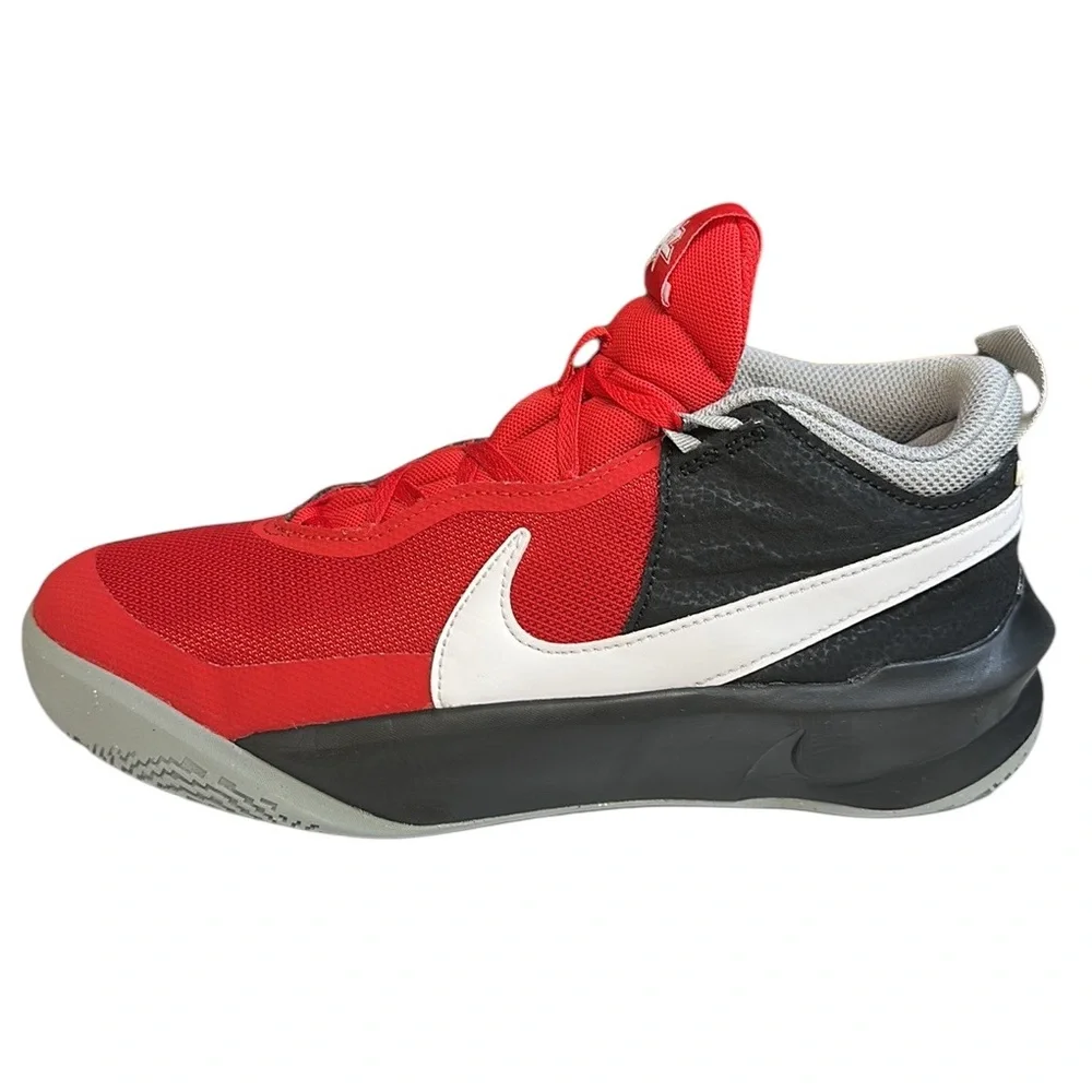 Nike Team Hustle D 10 CW6735-600 Red Black White Basketball Shoes Sneakers 6Y